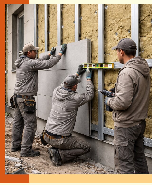 Утепление вентилируемого фасада под ключ в Салавате