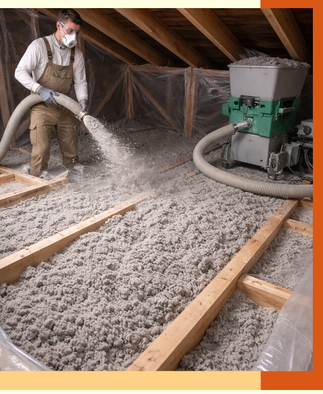 Утепление чердака эковатой в Салавате от 1547 руб/м2 — заказать у ТепломастерСлв