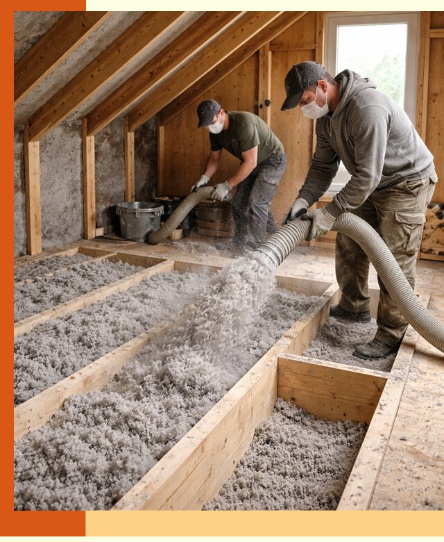 Утепление мансарды эковатой в Салавате с гарантией качества