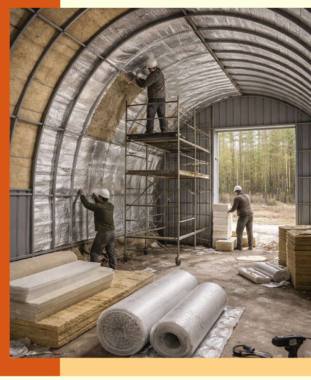 Утепление арочного ангара под ключ в Салавате