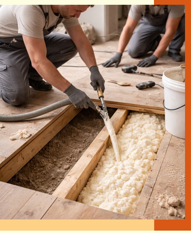 Заполнение пустот пола в Салавате от 2881 руб. — утепление пустот пола под ключ | ТепломастерСлв